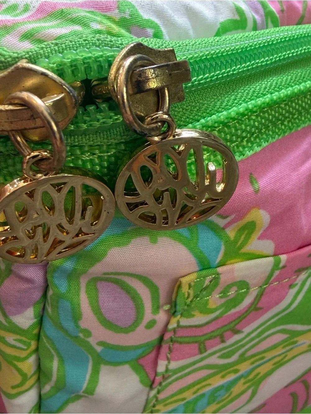 Lilly Pulitzer Insulated Cooler Tote Pink Green Floral Picnic Beach Lunch Bag